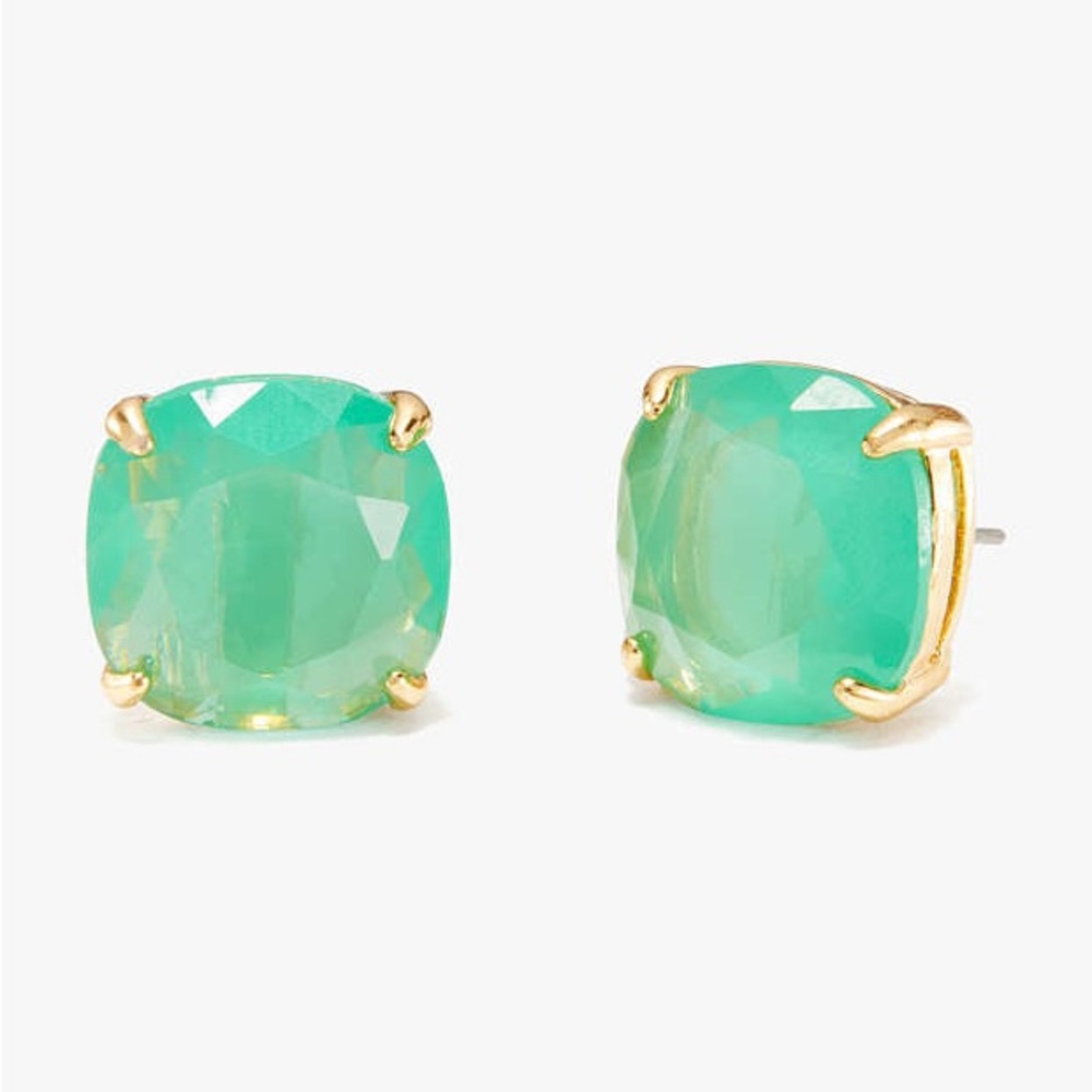 Kate Spade Elegant Green and Gold Stud Earrings (original receipt included)